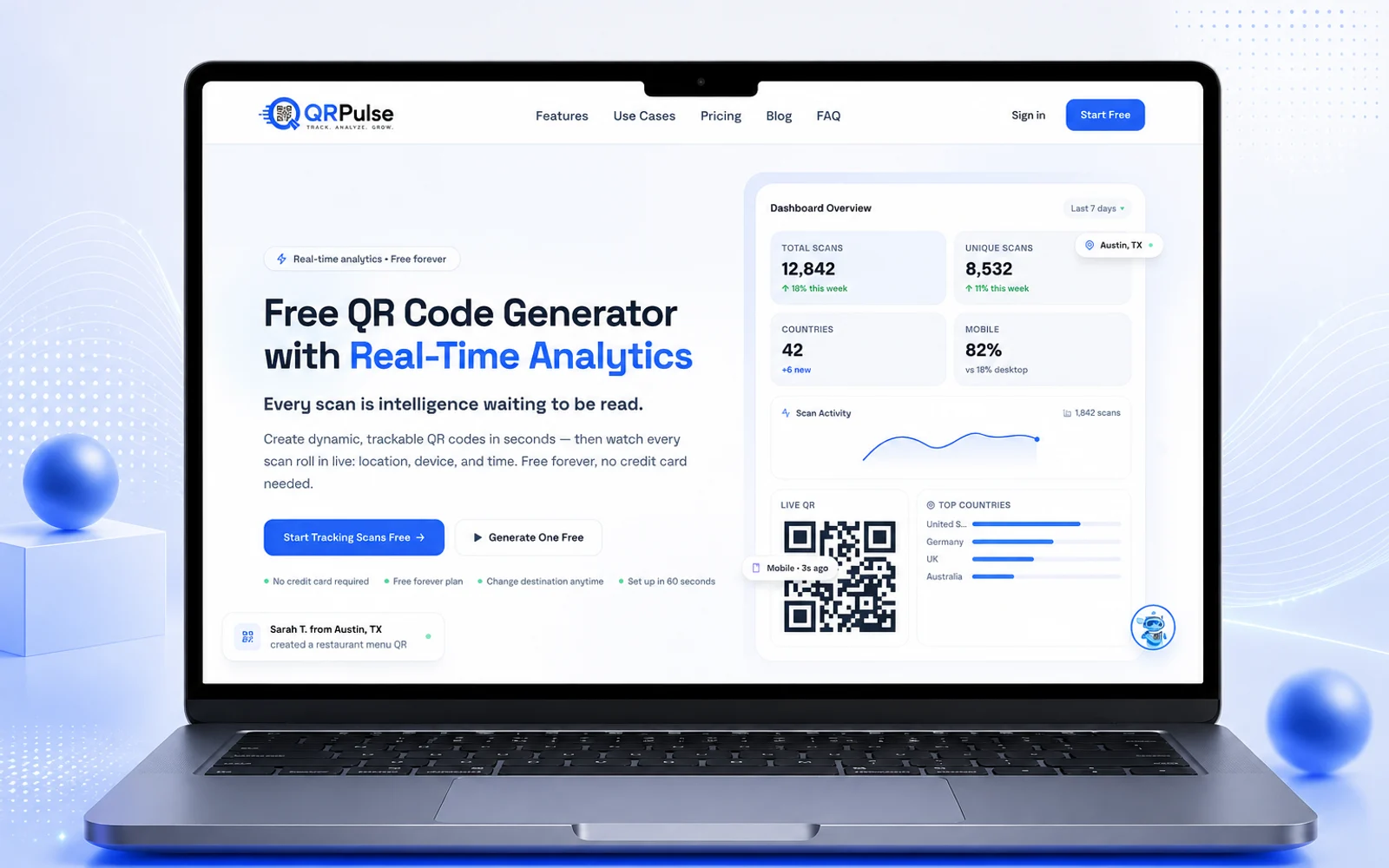QRPulse — Free QR Codes with Real-Time Analytics